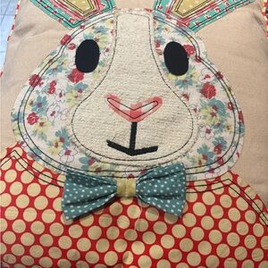 Floral Bunny Large Decorative Pillow!!!